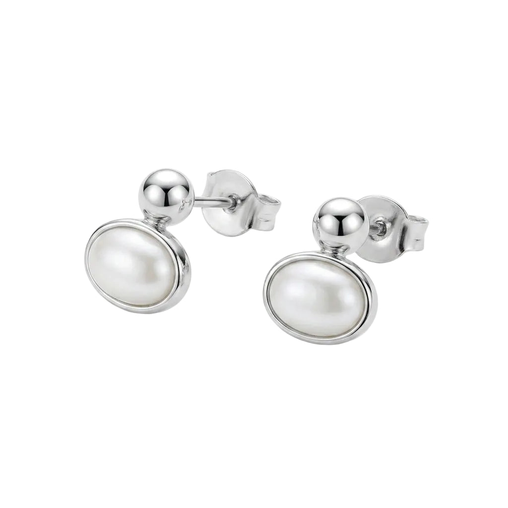 ARETES PERLA OVALADA
