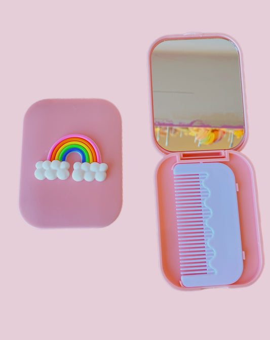 SET ESPEJO + PEINE UNICORNIO