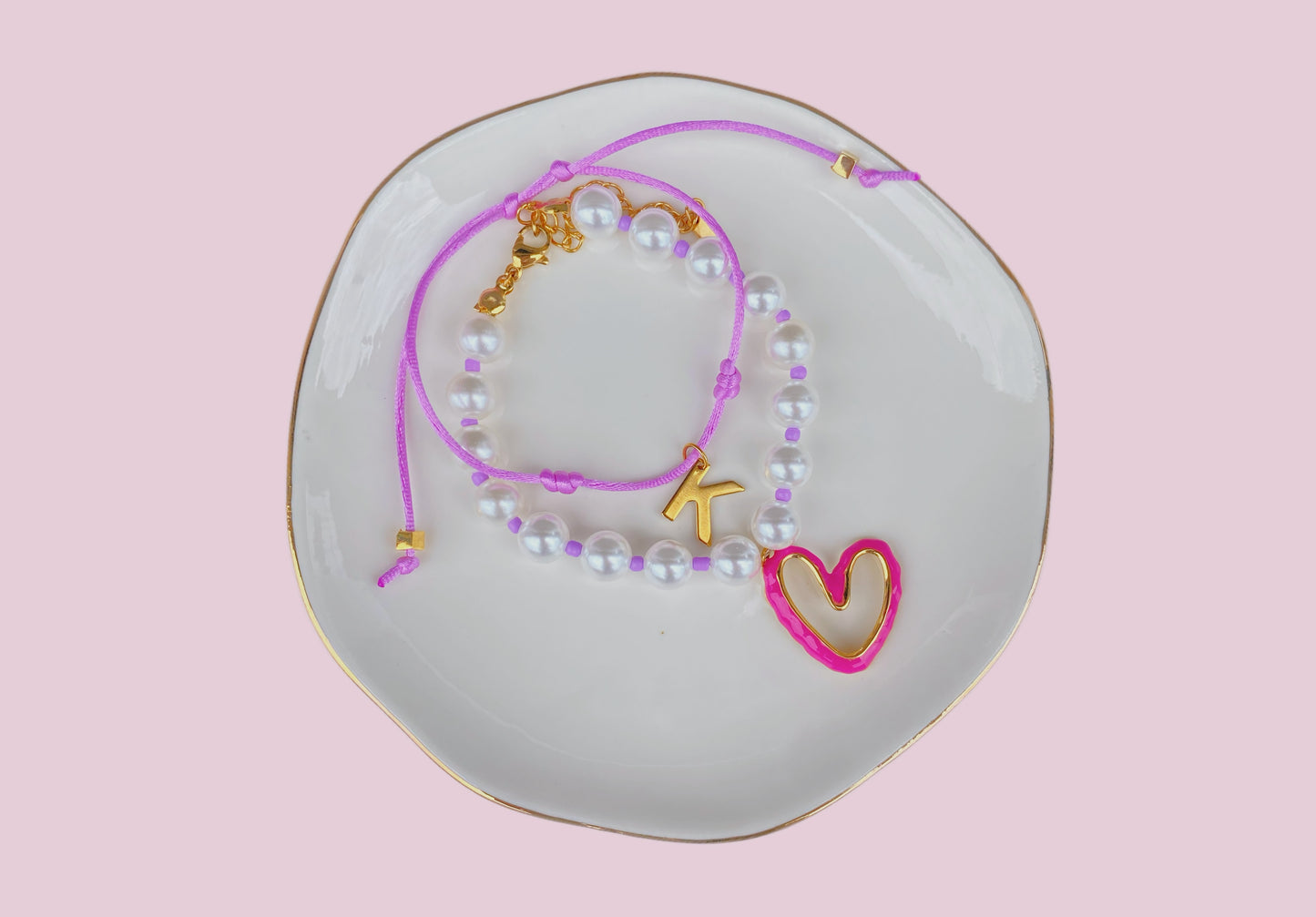 SET PULSERA PERLA PINK