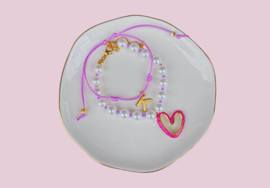 SET PULSERA PERLA PINK