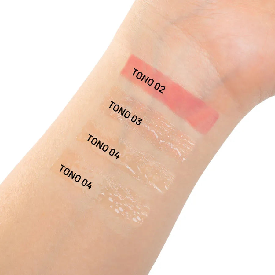 Paleta de 4 tonos Brillo Lip Oil Sandía Trendy con Aplicador de Silicona - Amorisa