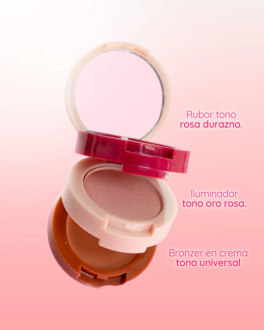 COMPACTO 3 EN CAT RUBOR, ILUMINADOR Y CONTORNO