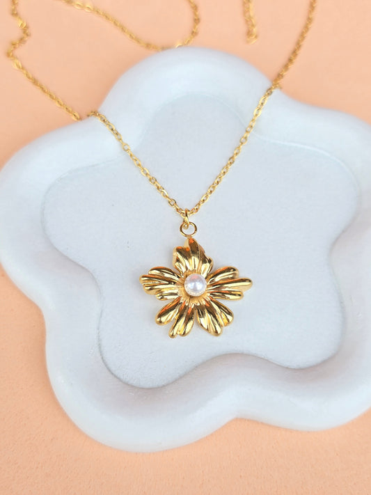 CADENA FLOR PERLA