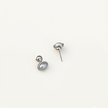 ARETES PERLA OVALADA
