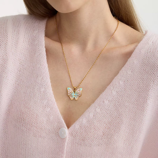 COLLAR MARIPOSA PINK