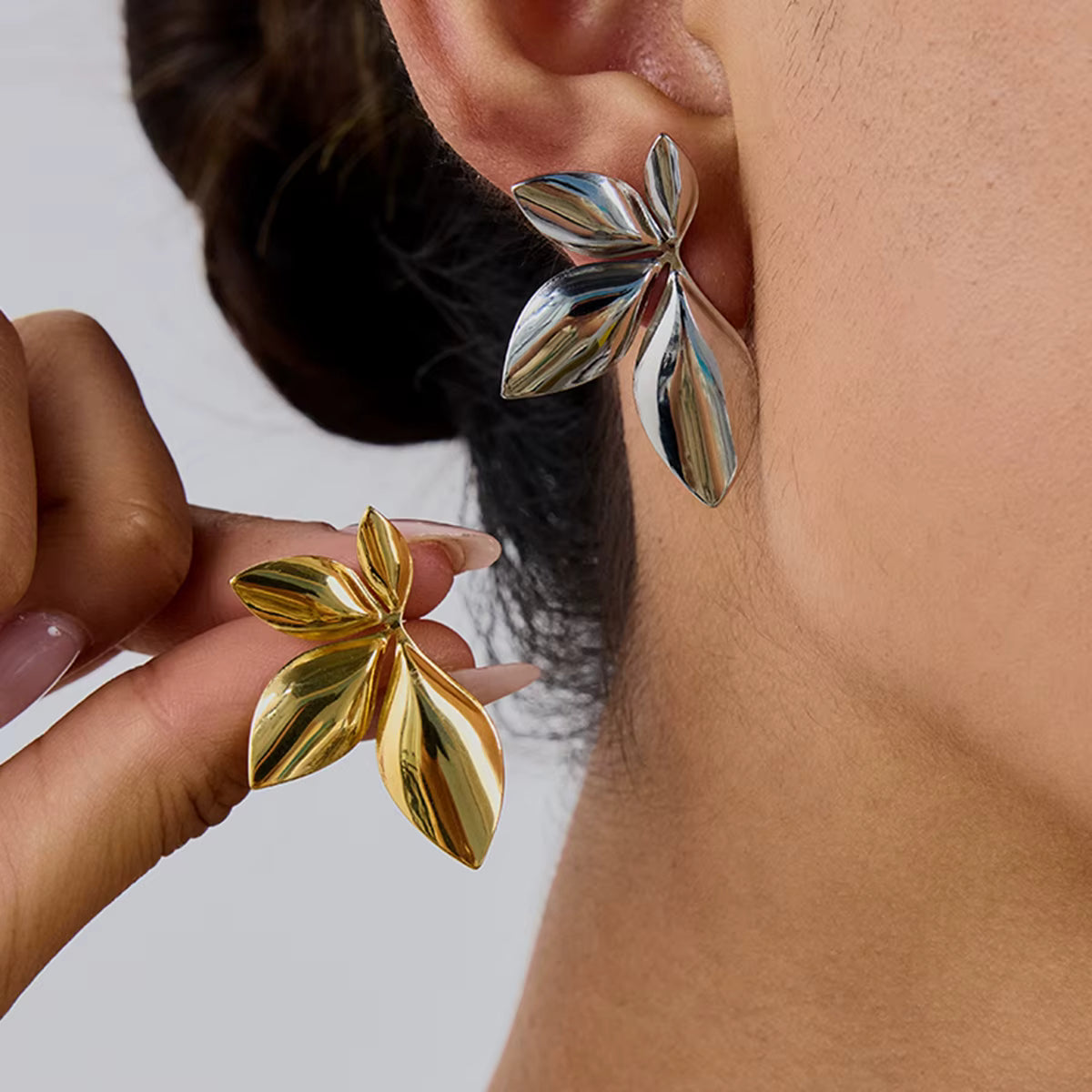 ARETES HOJA SILVER