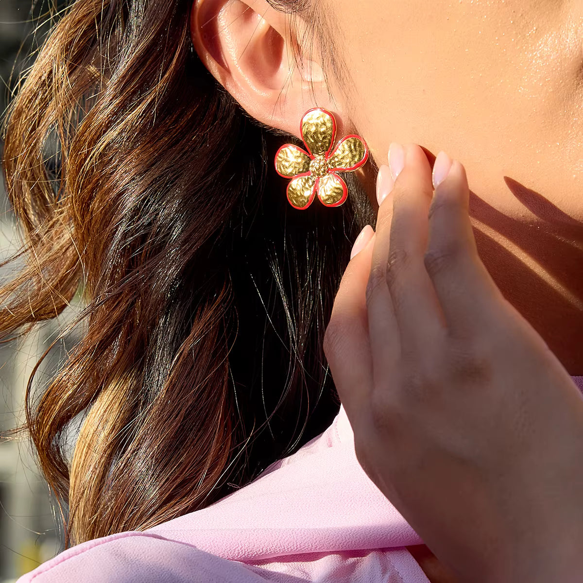 ARETES FLOR ESMALTE