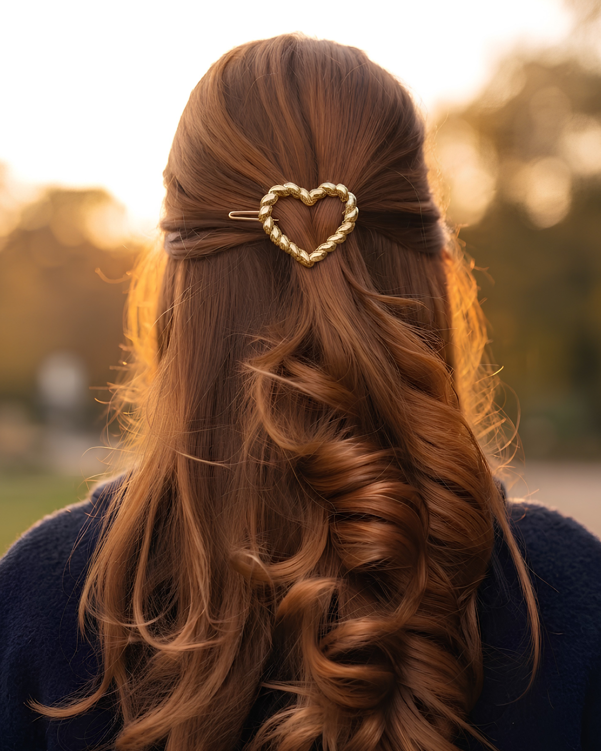 Hairs clips para el cabello mujer en forma de corazón 
