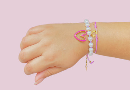SET PULSERA PERLA PINK