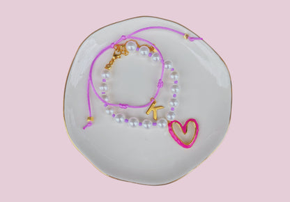 SET PULSERA PERLA PINK
