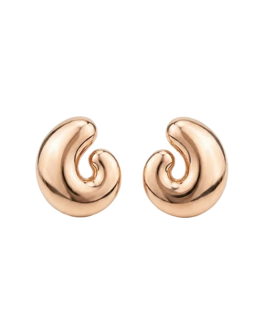 aretes topo espiral en rodio amorisa accesorios