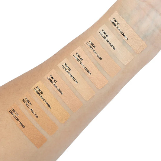 Kit de Piel Mistic Face Trendy con Corrector Líquido Barra y Polvo Compacto - Amorisa Accesorios