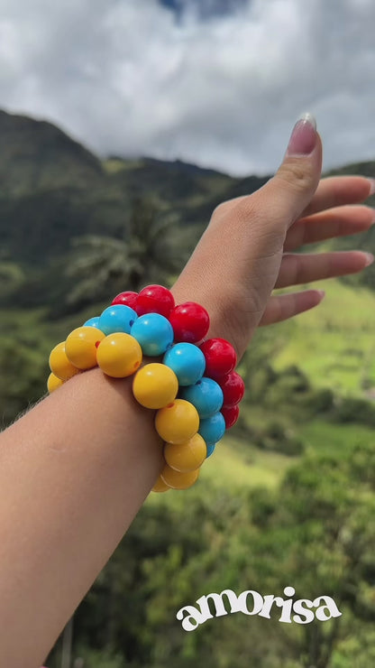 SET PULSERAS ALMA TRICOLOR