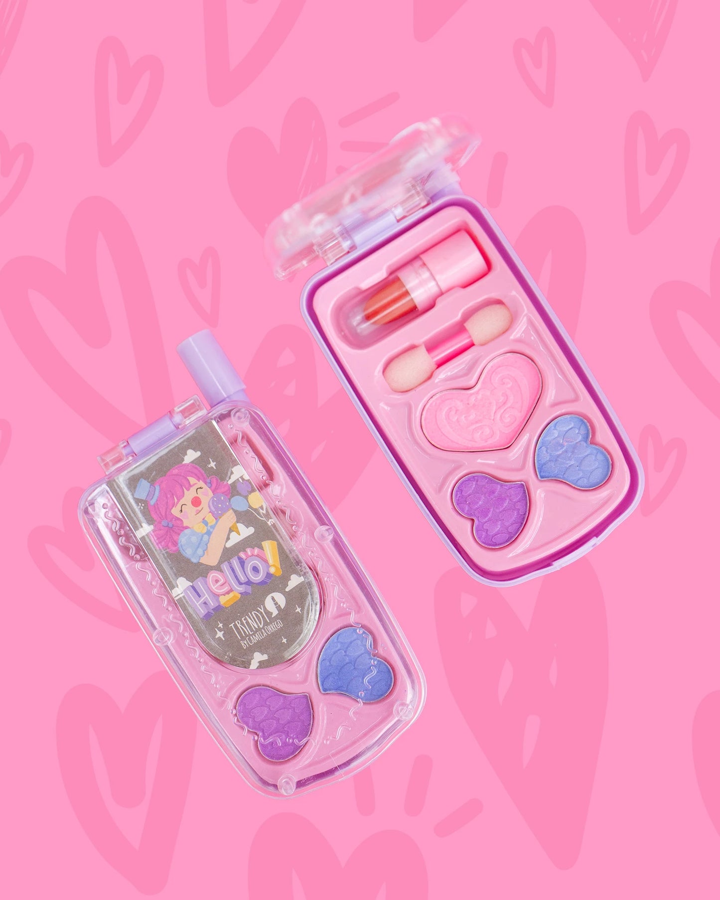 Kit de Maquillaje para Niñas Forma de Celular Trendy con Sombras y Labial - Amorisa Accesorios