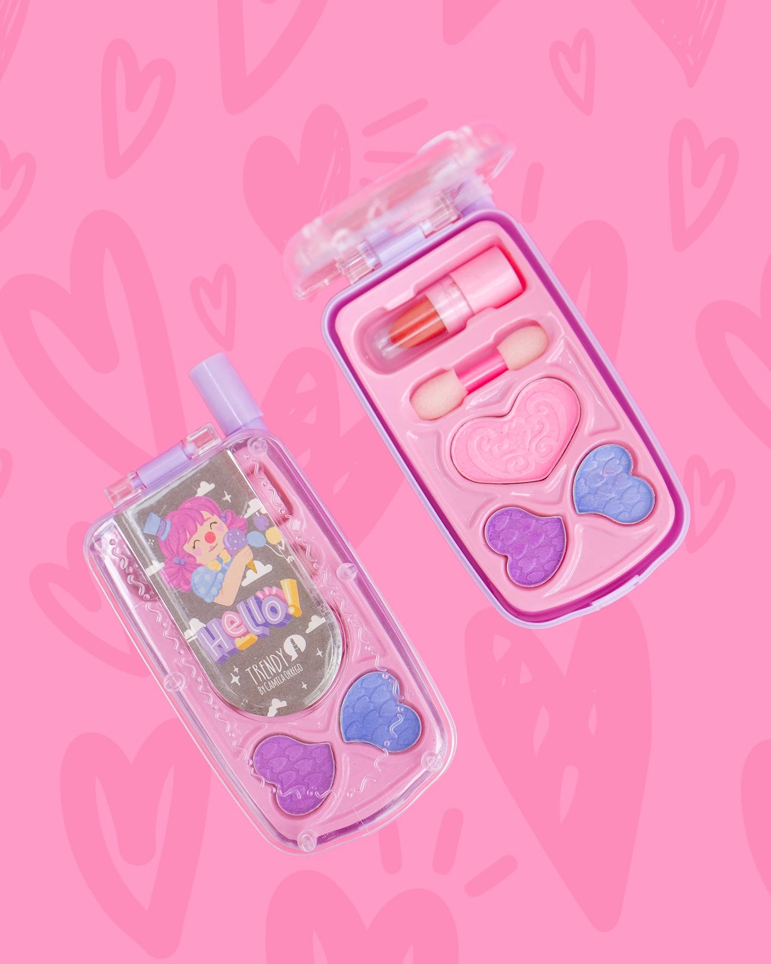 Kit de Maquillaje para Niñas Forma de Celular Trendy con Sombras y Labial - Amorisa Accesorios